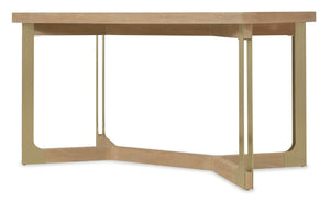 Hooker Furniture Banyon Counter-Height Gathering Table With Desert Oak Wire‑Brushed Top And Brushed Brass Legs For Stylish Dining 6081-75206-82