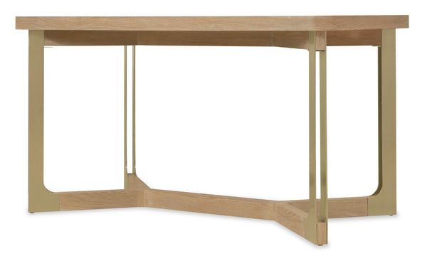 Hooker Furniture Banyon Counter-Height Gathering Table With Desert Oak Wire‑Brushed Top And Brushed Brass Legs For Stylish Dining 6081-75206-82
