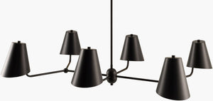 Livabliss Umera Industrial Iron Chandelier with Raw Metal Shades for Dining and Living Rooms UME-001