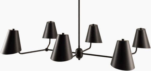 Livabliss Umera Industrial Iron Chandelier with Raw Metal Shades for Dining and Living Rooms UME-001