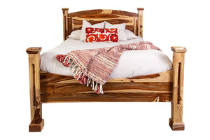 Porter Designs Porter Taos Solid Sheesham Wood Queen Bed – Rustic Charm For A Cozy, Refined Bedroom Retreat Natural Wood 04-196-14-9047n-kit