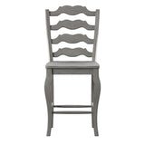 Homelegance By Top-Line Juliette French Ladder Back Wood Counter Height Chairs (Set of 2) Grey Rubberwood