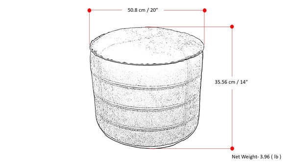 English Elm Brody 20" Round Pouf – Cozy Distressed Brown Vegan Leather Ottoman For Versatile Home Use B136P159283