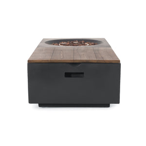 English Elm Outdoor Concrete Propane Fire Pit Table 50000 Btu Patio Coffee Dark Gray 74005.00DGRY-50K
