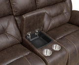 Steve Silver Aria Power-Power Loveseat w/ Console Brown AA950LBN