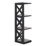 Homelegance By Top-Line Julius X-Frame 3-Shelf Bookcase Black Rubberwood