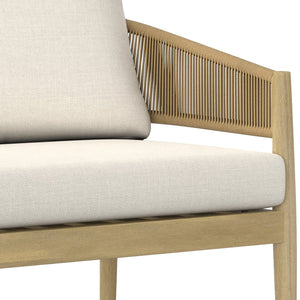 English Elm Bayshore Outdoor Sofa Natural – Handcrafted Acacia & Rust‑Resistant Aluminum, Weather‑Resistant Fabric B136P159390