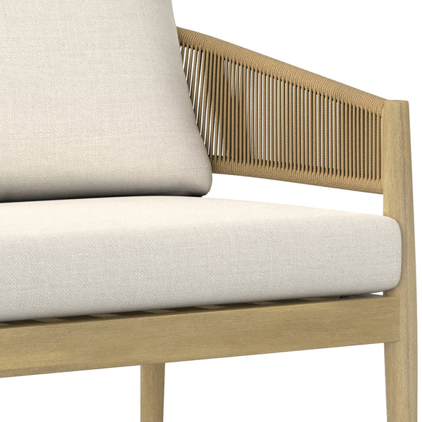 English Elm Bayshore Outdoor Sofa Natural – Handcrafted Acacia & Rust‑Resistant Aluminum, Weather‑Resistant Fabric B136P159390