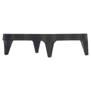 Bernhardt Bernhardt Katana Cocktail Table—Blackened Pine Semi-Rectangular Low-Profile Sculptural Centerpiece 426016