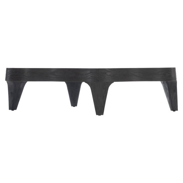 Bernhardt Bernhardt Katana Cocktail Table—Blackened Pine Semi-Rectangular Low-Profile Sculptural Centerpiece 426016
