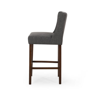English Elm Christopher Knight Home® - Modern Metal Leg Bar Stool with High-Density Fabric Seat, 30" Counter Height, Commercial-Grade Comfort and Durability Charcoal 70678.00FCHAR