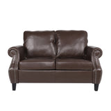 Christopher Knight Home® - Noble House - Lawton Contemporary Faux Leather Loveseat with Nailhead Trim