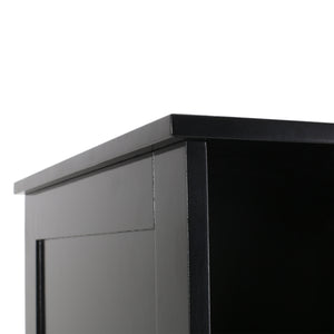 English Elm Christopher Knight Home® - BATHROOM Linen Tower Cabinet with Faux Wood Finish, Modern Slim Vertical Slat Design, Storage Organizer Black 66606.00BLK