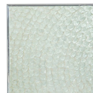 Bernhardt Bernhardt Helios King Capiz Shell Panel Bed — Polished Stainless Frame, Starburst Headboard, Pure White Accents K1230