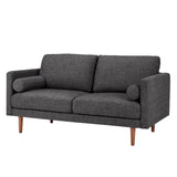 Jeriah Mid-Century Tapered Leg Loveseat with Pillows