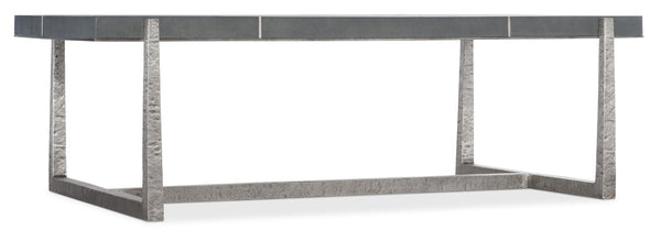 Hooker Furniture Chapman Faux Shagreen Rectangle Cocktail Table With Hand-Hammered Forged Pewter Base, 56" W 6033-80110-94