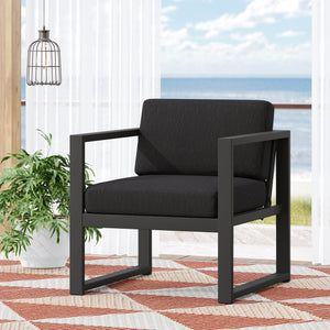 English Elm Christopher Knight Home® - NAVAN Dark Gray Club Chair with Aluminum Frame, Water-Resistant Cushions, Modern Outdoor Comfort 57716.00NS
