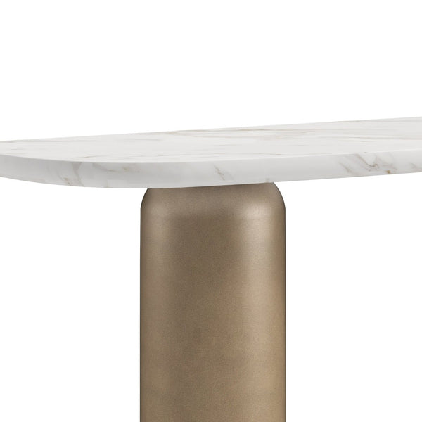 A.R.T. Furniture Verge Console Table with Polished Marble Top and Sculptural Metallic Base for Modern Interiors 337314-1043BS