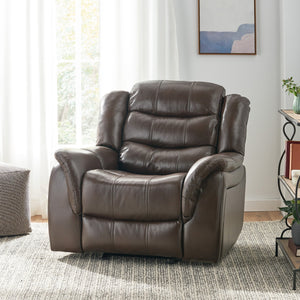 English Elm Christopher Knight Home® - Classic Glider Recliner with Luxurious PU Upholstery, Spacious Seat, Durable Frame, Ultimate Comfort Dark Brown 57412.00