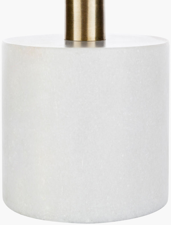 Surya Una Modern Stainless Steel Accent Table Lamp With Marble Base – 12" Stylish Home Lighting Piece Body, Metallic ,Brass,Base, White Stainless Steel,Marble,Glass Una-001
