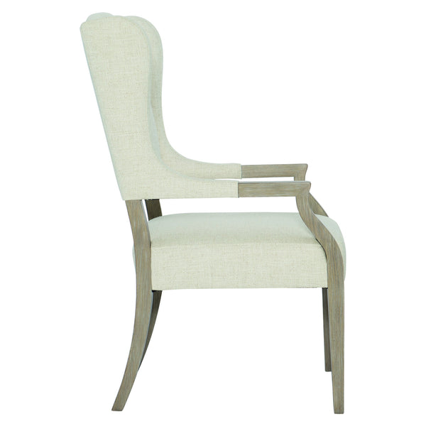 Bernhardt Bernhardt Santa Barbara Dining Arm Chair — Tan Upholstered Wingback With Sandstone Saber Legs, Plush Comfort 385542