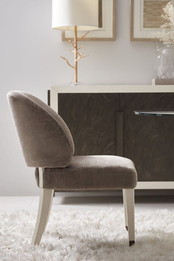 A.R.T. Furniture Set Of 2 - Blanc Hostess Chair - Elegant Contemporary Design With Alabaster Finish And Burnished Bronze Accents - Set Of 2 White Parawood Solids,Foam,Fabric,Metal 289204-1017