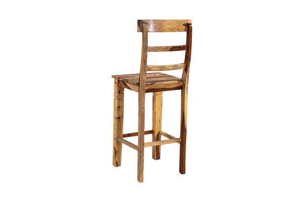 Porter Designs Taos Solid Sheesham Wood Bar Stool Set – Handcrafted Elegance For Your Space Natural Wood 07-196-24-1114