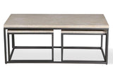 Parker House Crossings Monaco Rectangular Nesting Cocktail Table Weathered Blanc Solid Mango MON#01