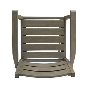 English Elm Wood Acacia Bar Stool with Ladder Back and Slatted Seat for Kitchen or Patio 62719.00GRY-4