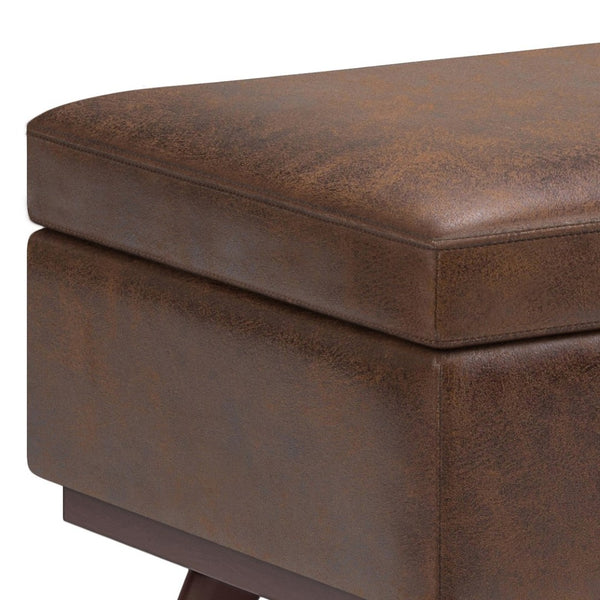 English Elm Owen Lift Top Large Storage Ottoman - Versatile Coffee Table In Distressed Chestnut Brown Finish B136P159165-GIGA