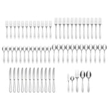 Lenox Oneida Mooncrest 65 Piece Everyday Flatware Set, Service for 12 Metallic, STAINLESS METAL H037065AL20