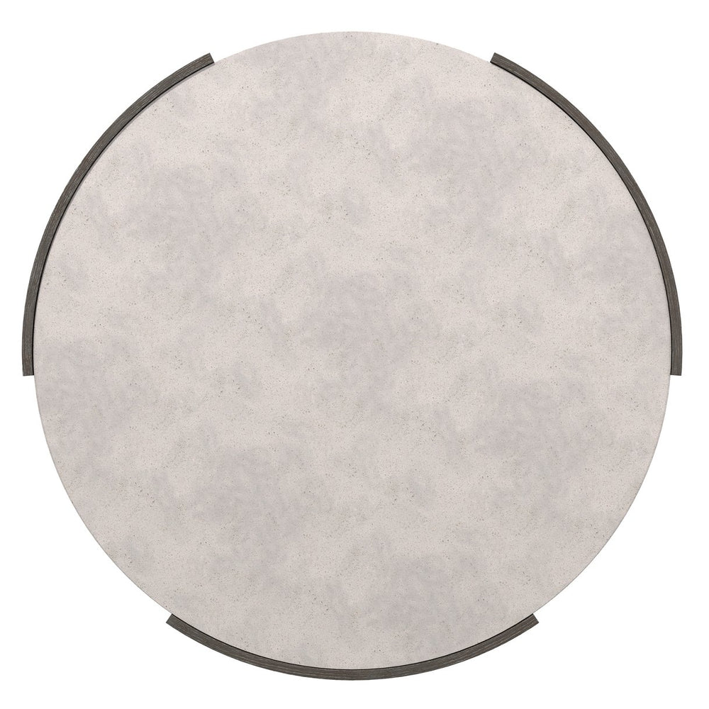 Bernhardt Bernhardt Prado Round Cocktail Table With Buff Glass-Reinforced Concrete Top And Porcini Wood Base 324016B