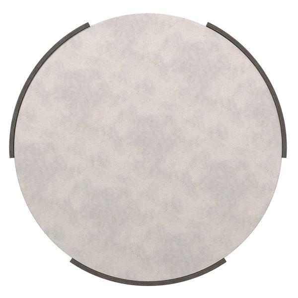 Bernhardt Bernhardt Prado Round Cocktail Table With Buff Glass-Reinforced Concrete Top And Porcini Wood Base 324016B