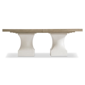 Bernhardt Bernhardt Aventura Dining Table With Marcona White Oak Top, Tusk Pedestals & Two 20" Removable Leaves K1858