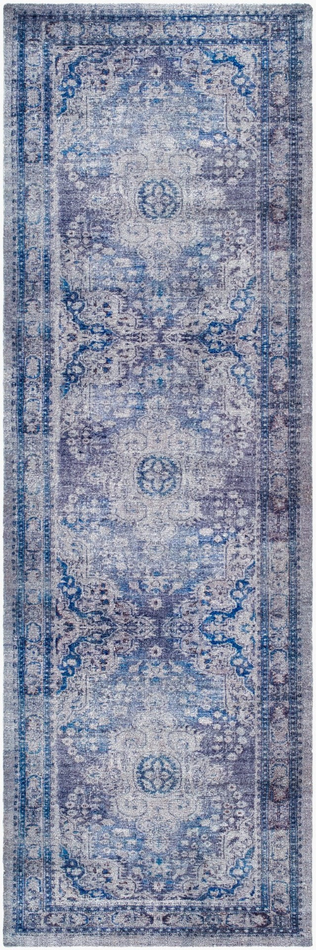 Livabliss Unique Hand Tufted Artisan Accent Rug Low Pile Polyester Transitional Entryway Decor Cobalt, Slate 2'6" x 8' UNQ2318-268
