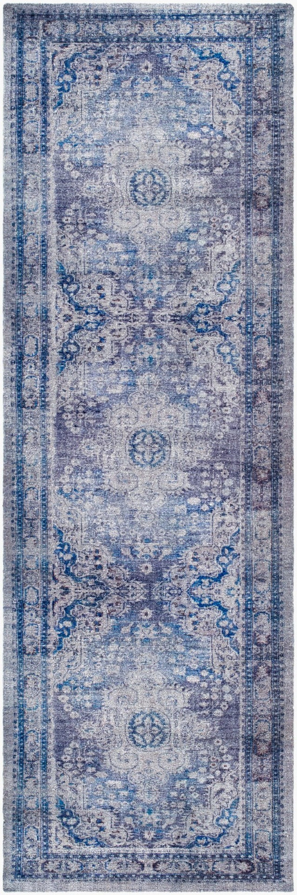 Livabliss Unique Hand Tufted Artisan Accent Rug Low Pile Polyester Transitional Entryway Decor Cobalt, Slate 2'6" x 8' UNQ2318-268