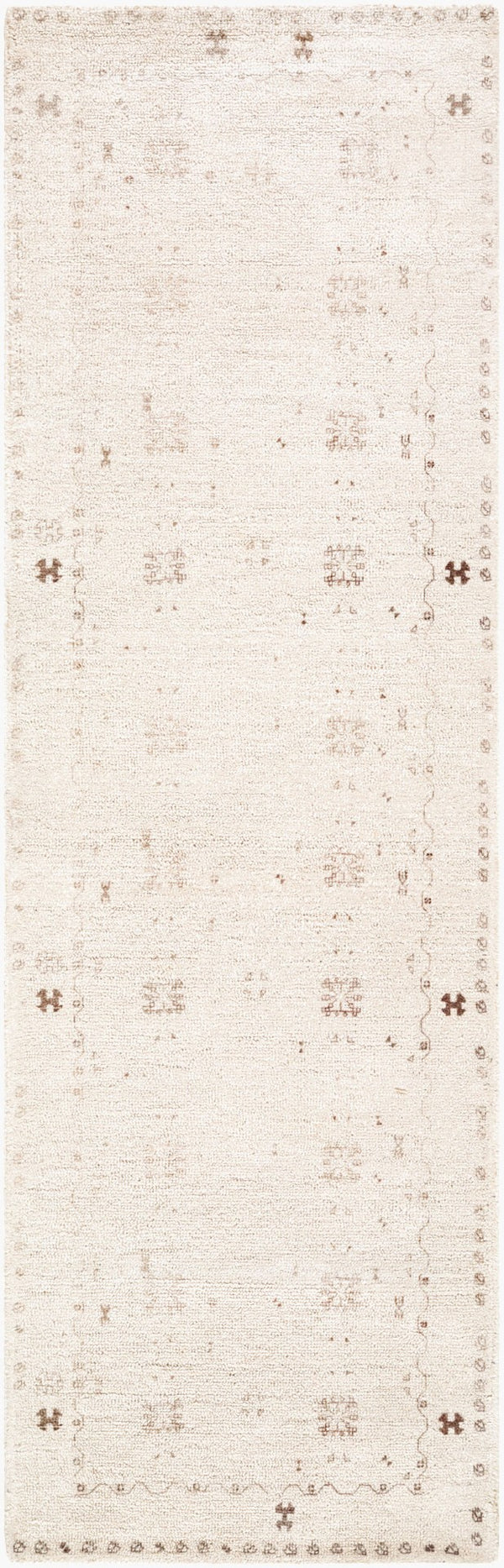 Livabliss Unique Hand Tufted Polyester Accent Rug Country Cottage Style for Entryways and Bedrooms Ivory, Taupe 2'6" x 8' UNQ2322-268