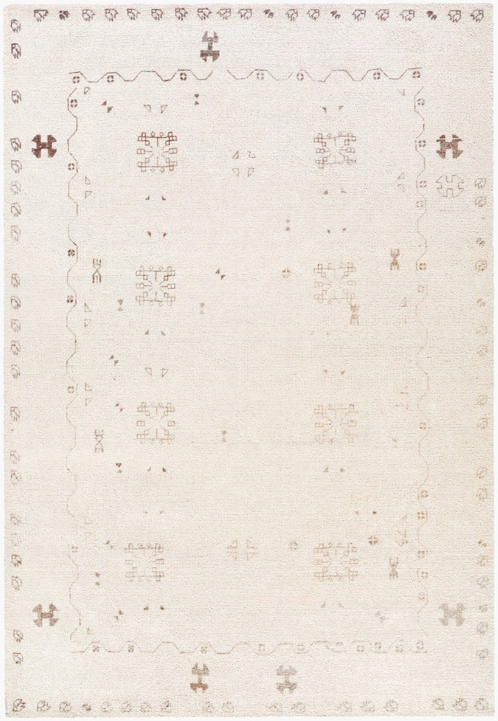 Livabliss Unique Hand Tufted Polyester Accent Rug Country Cottage Style for Entryways and Bedrooms Ivory, Taupe 9' x 12' UNQ2322-912