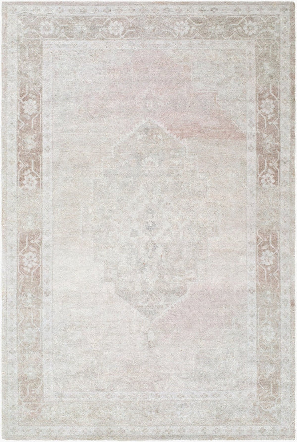 Livabliss Unique Hand Tufted Polyester Accent Rug Traditional Pattern for Entryway or Bedside Blush, Ivory 5' x 7'6" UNQ2323-576