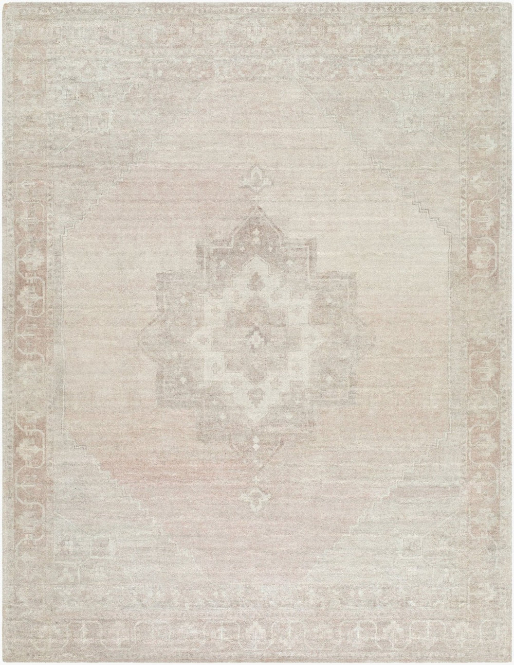 Livabliss Unique Hand Tufted Polyester Accent Rug Traditional Motifs Modern Entryway Decor Blush, Ivory 7'6" x 9'6" UNQ2325-7696