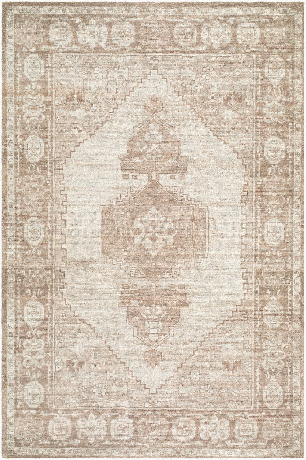 Livabliss Unique Hand Tufted Polyester Accent Rug with Traditional Pattern for Entryway or Bedroom Beige, Taupe 5' x 7'6" UNQ2327-576
