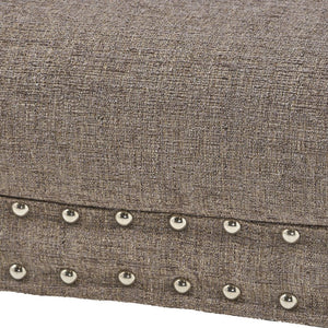 English Elm Christopher Knight Home® - Modern Button Tufted Sitting Bench with Nailhead Trim and Birch Wood Legs — Upholstered Accent Ottoman for Entryway or Living Room Seating Grey 54753.00GRA