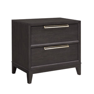 Quincy 2-Drawer Nightstand with USB Port Black with Molasses Finish P375140 Pulaski Furniture