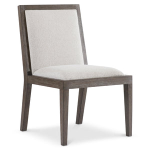 Bernhardt Bernhardt Outline Side Chair With Wire‑Brushed Oak Frame, Cassel Finish, Upholstered Panels, Durable Performance Fabric 360545