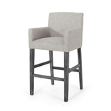 Christopher Knight Home® - Noble House - - Set Of 2 Upholstered 30.5 Inch Counter Stools - Light Gray/Gray