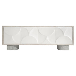 Bernhardt Bernhardt Flaxen Lunula Entertainment Credenza With Textured Cast-Resin Doors, Concrete Bases, Ample Storage 309880