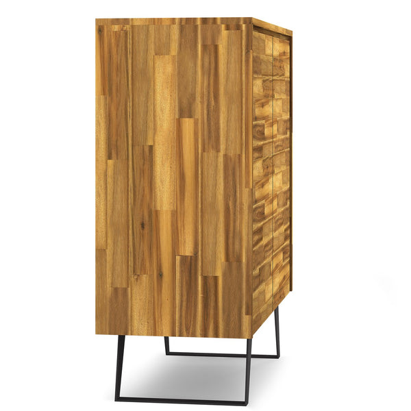 English Elm Lowry - Handcrafted Medium Storage Cabinet In Distressed Golden Wheat With Adjustable Shelves & Metal Accents B136P158856