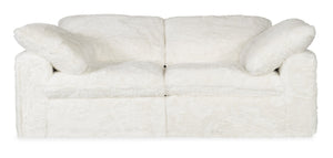 Hooker Furniture Barefoot Plush Two-Seat Sofa In Yakety Yak Natural Fabric — Modern Boxy Silhouette, Cozy Comfort 45.00 L x 90.00W x 24.75H SS410-2PC-410