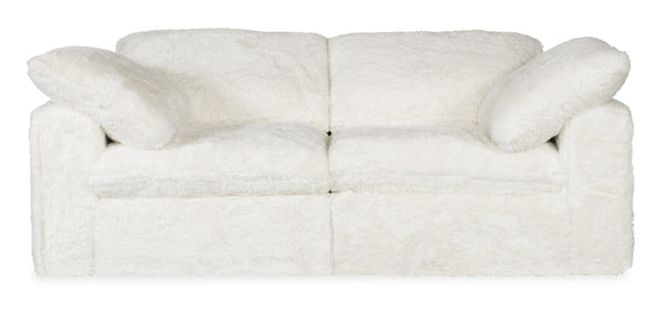 Hooker Furniture Barefoot Plush Two-Seat Sofa In Yakety Yak Natural Fabric — Modern Boxy Silhouette, Cozy Comfort 45.00 L x 90.00W x 24.75H SS410-2PC-410