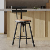 Christopher Knight Home® - Noble House - Jutte Black Brush Silver Firwood Smooth Back Bar Stool